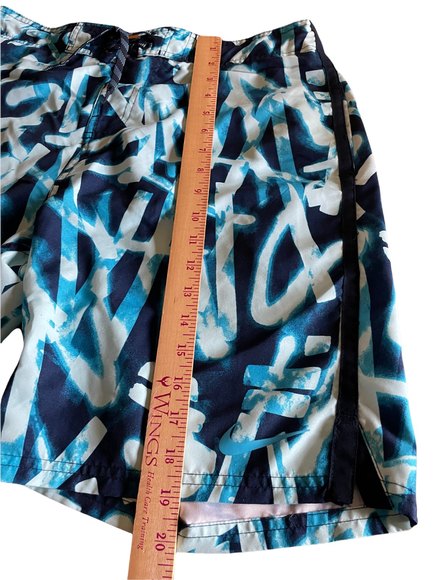 Nike BoardShorts Swim 37763  Back Elastic LaceUp Front Blues SZ Large Sharp - Picture 7 of 10